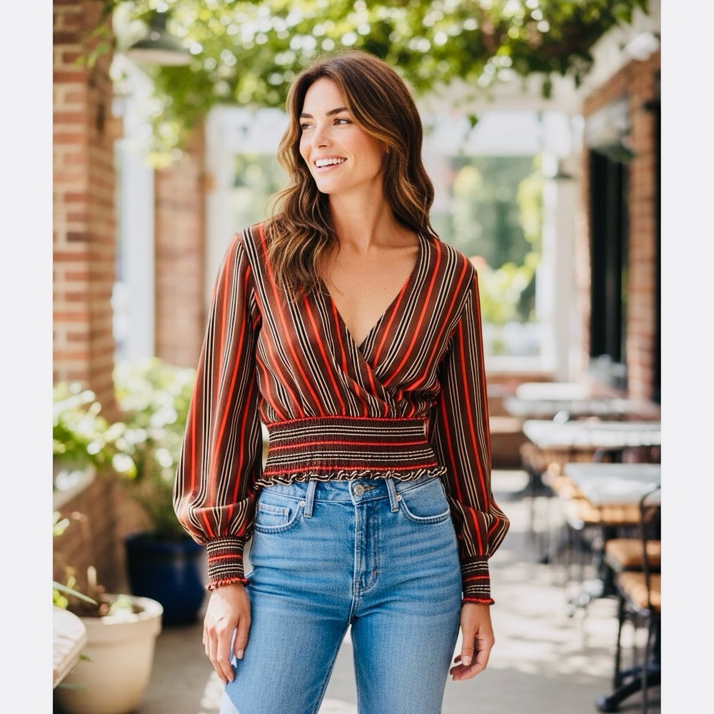 Sweet Rain Multicolor Striped Crop Top